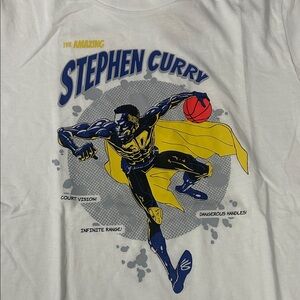 Under Armour White and Blue Kids Short Sleeve Tee